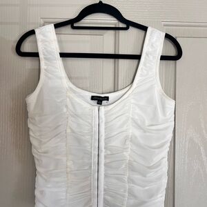 Shinestar White Ruched Top